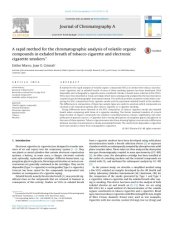 book A rapid method for the chromatographic analysis of volatile organiccompounds in exhaled breath of tobacco cigarette and electroniccigarette smokers