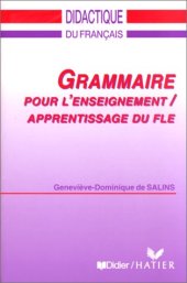 book Grammaire pour l'enseignement, apprentissage du FLE