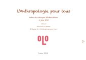 book L'anthropologie pour tous (actes du colloque d'Aubervilliers, 6 juin 2016)