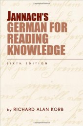 book Jannach's German for Reading Knowledge