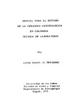 book Manual para el estudo de la cerámica arqueológica en Colombia. Técnica de laboratorio