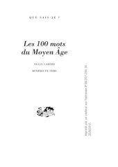 book Les 100 mots du Moyen Âge