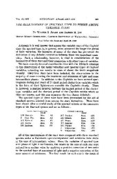 book The Relationship of Spectral Type to Period among Variable Stars