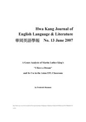 book A Genre Analysis of Martin Luther King's I Have a Dream and Its Use in Asian EFL Classrooms