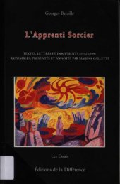 book L'Apprenti Sorcier: du Cercle Communiste Démocratique à Acéphale textes, lettres et documents (1932-1939)