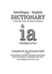 book Interlingua - English Dictionary: A dictionary of the International Language