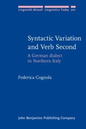 book Syntactic Variation and Verb Second: A German dialect in Northern Italy