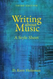 book Writing about Music : A Style Sheet