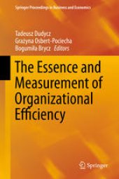 book The Essence and Measurement of Organizational Efficiency