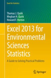 book Excel 2013 for Environmental Sciences Statistics: A Guide to Solving Practical Problems