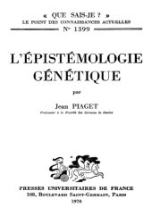 book L'épistémologie génétique