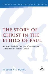 book Story of Christ in the Ethics of Paul and Analysis of the Function