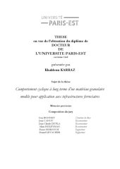 book Comportement cyclique à long terme d’un matériau granulaire modèle pour application aux infrastructures ferroviaires