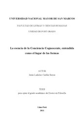 book La esencia de la conciencia cognoscente, entendida como el lugar de las formas