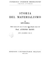 book Storia del materialismo. Spinoza. Dalle lezioni di storia della filosofia tenute nell'anno accademico 1952-53