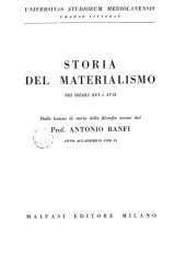 book Storia del materialismo nei secoli XVI e XVII. Dalle lezioni di storia della filosofia tenute nell'anno accademico 1950-51