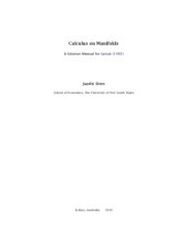 book Calculus on manifolds. A Solution Manual for Spivak