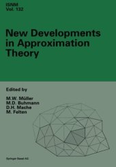 book New developments in approximation theory