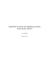 book Hyperbolic geometry and Algebraic geometry