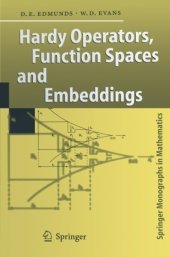 book Hardy operators, funetion spaees and embeddings