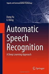 book Automatic speech recognition. A deep learning approach