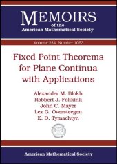 book Fixed point theorems for plane continua with applications