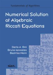 book Numerical solution of algebraic Riccati equations