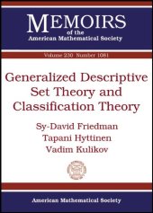 book Generalized descriptive set theory and classification theory