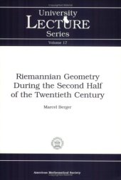 book Riemannian geometry during the second half of the twentieth century