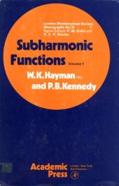 book Subharmonic functions, vol.1