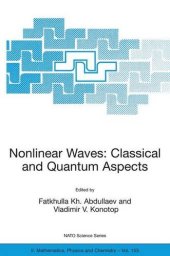 book Nonlinear Waves: Classical and Quantum Aspects