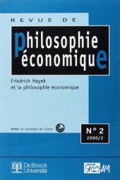 book Philosophie economique : Hayek et la philosophie economique