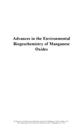 book Advances in the environmental biogeochemistry of manganese oxides