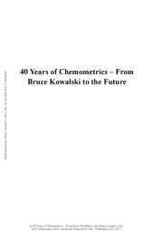 book 40 years of chemometrics : from Bruce Kowalski to the future