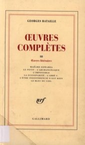 book Œuvres complètes, tome 3 :  Œuvres Littéraires