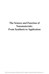 book The science and function of nanomaterials : from synthesis to application