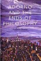 book Adorno and the Ends of Philosophy