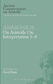 book Ammonius : on Aristotle on interpretation 1-8