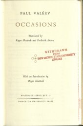 book Collected Works of Paul Valery, Volume 11: Occasions