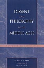 book Dissent and philosophy in the Middle Ages : Dante and his precursors