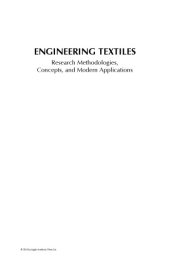 book Engineering textiles : research methodologies, concepts, and modern applications