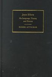 book Joyce effects on language, theory, and history