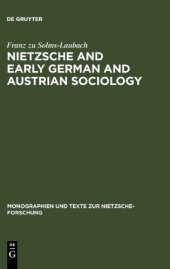 book Nietzsche and early German and Austrian sociology