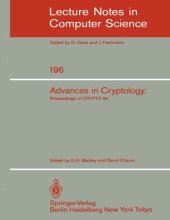 book Advances in Cryptology: Proceedings of CRYPTO 84