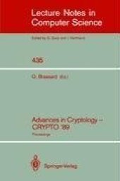 book Advances in Cryptology — CRYPTO’ 89 Proceedings