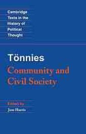 book Tonnies: Community and Civil Society