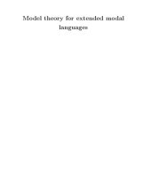 book Model Theory for Extended Modal Languages [PhD Thesis]