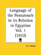 book The Language of the Pentateuch in its Relation to Egyptian Volume 1