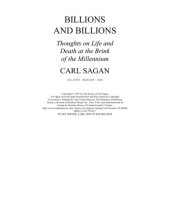 book Billions and Billions:  Thoughts on Life and Death at the Brink of the Millennium