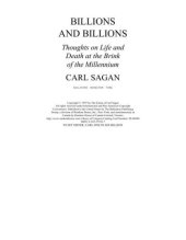 book Billions and Billions:  Thoughts on Life and Death at the Brink of the Millennium